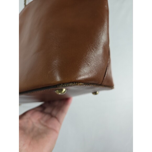 Patricia Nash Belle Leather Tote Brown Leather Chain Straps Shoulder Bag Purse - Picture 8 of 12